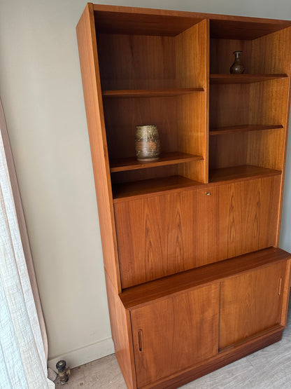 Two piece Danish teak hutch