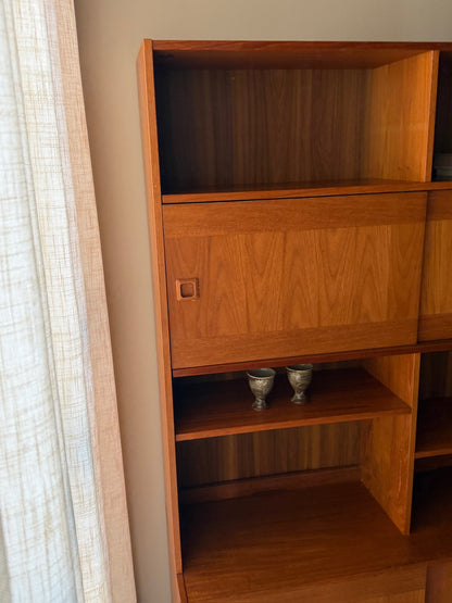 Danish teak hutch with sliding doors