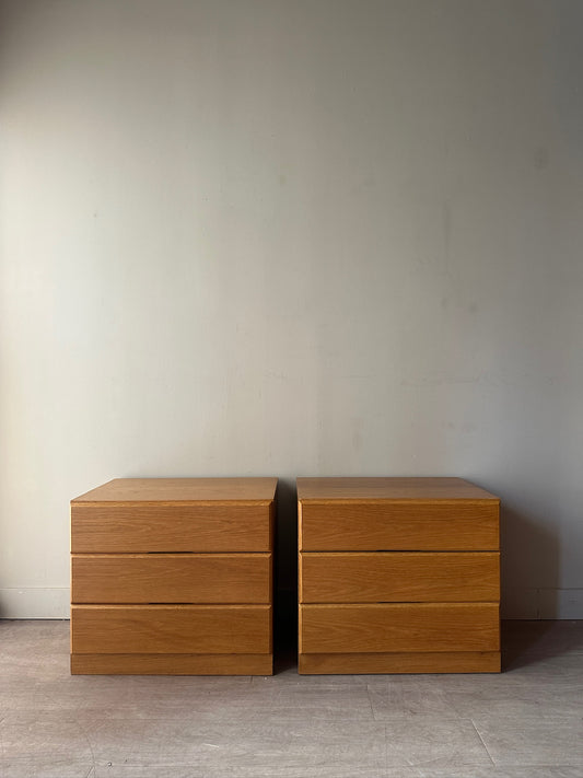 2 Dixie oak 3 drawer dressers. Sold individually.