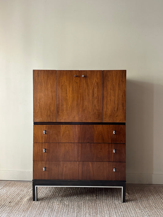 Walnut and Chrome gentleman’s dresser