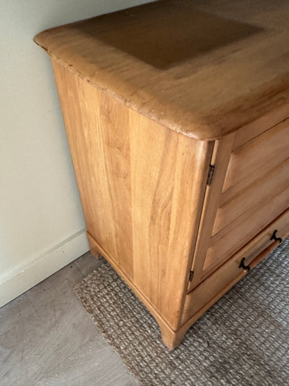 Blonde oak credenza