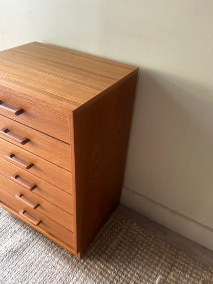 Teak lingerie chest of drawers