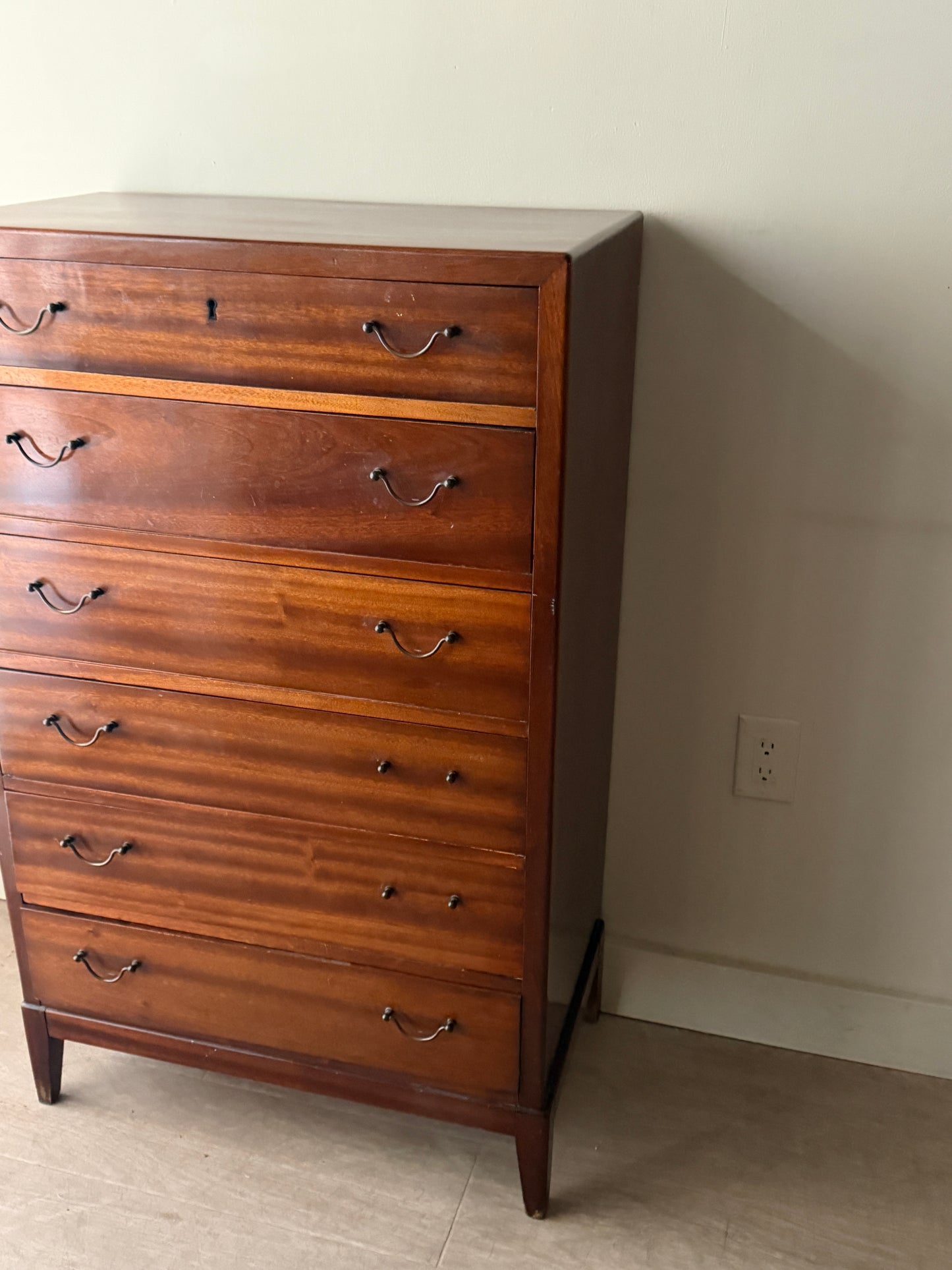 Scandinavian mahogany tallboy dresser