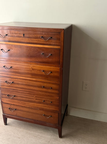 Scandinavian mahogany tallboy dresser