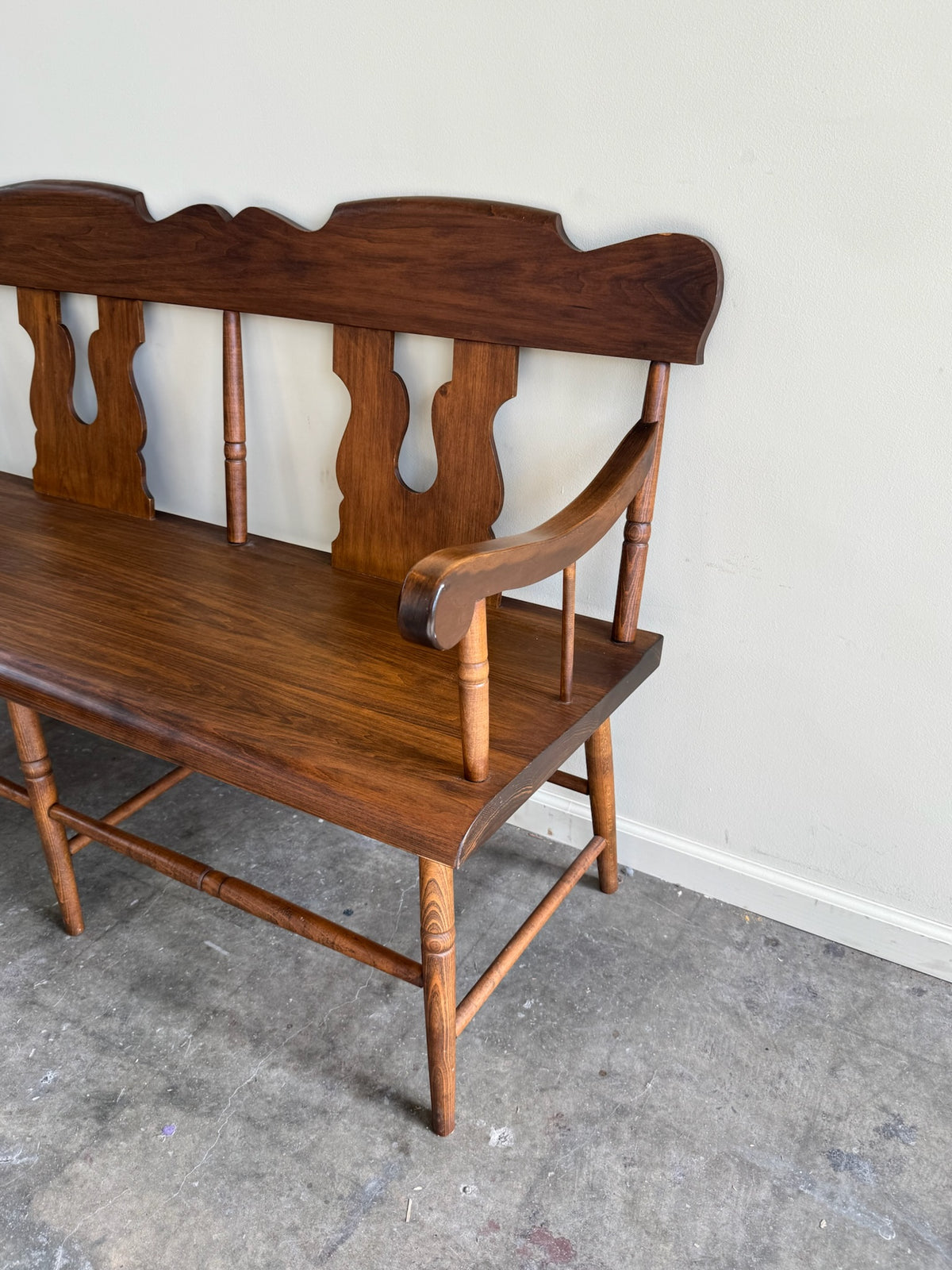 Walnut deacon’s bench
