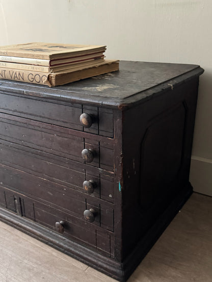 Painted pine spool cabinet