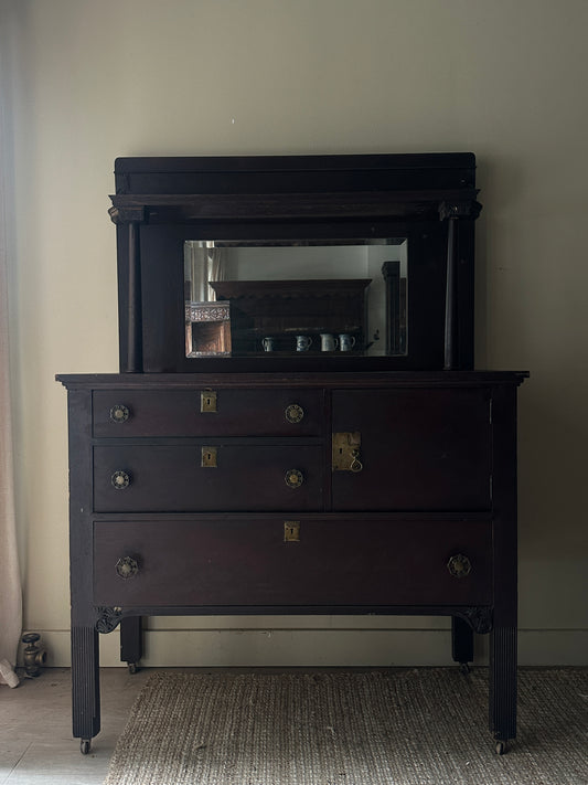 Craftsman Oak Server with Mirror