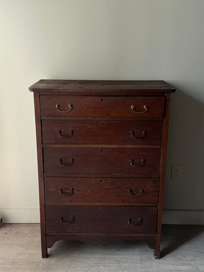 Oak dresser with brass handles - as is