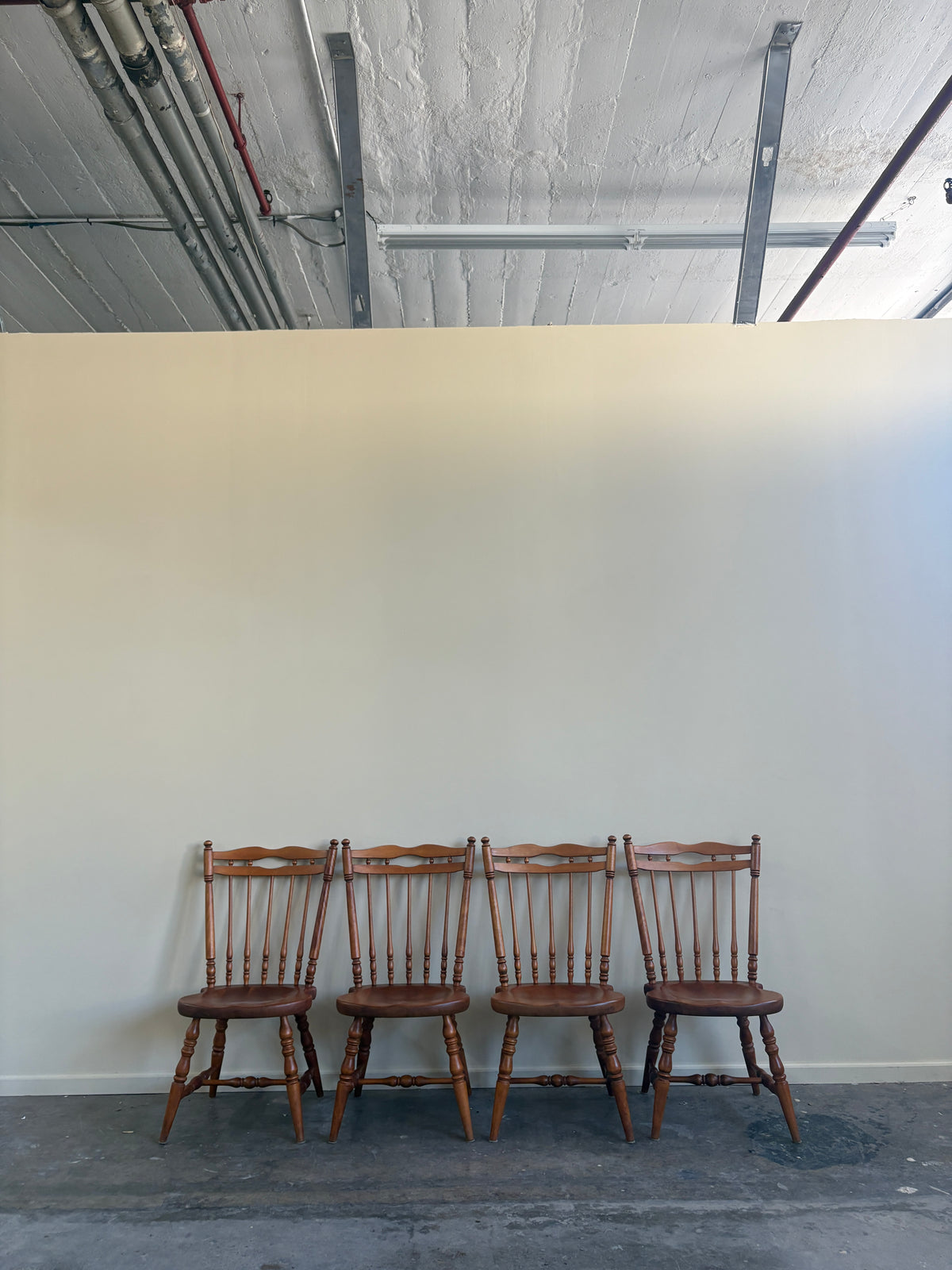 Nichols & Stone maple dining chairs. Sold in pairs.