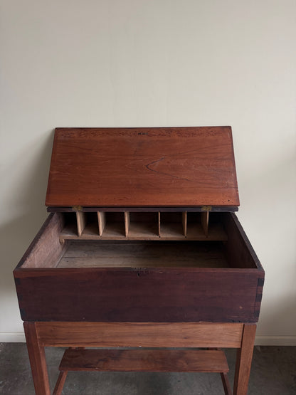 Walnut schoolmaster’s desk