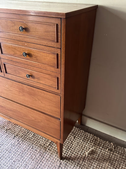 Walnut tallboy dresser