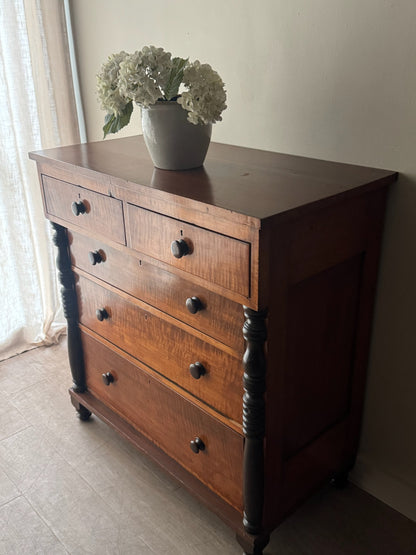 Pennsylvania Sheraton tiger maple dresser