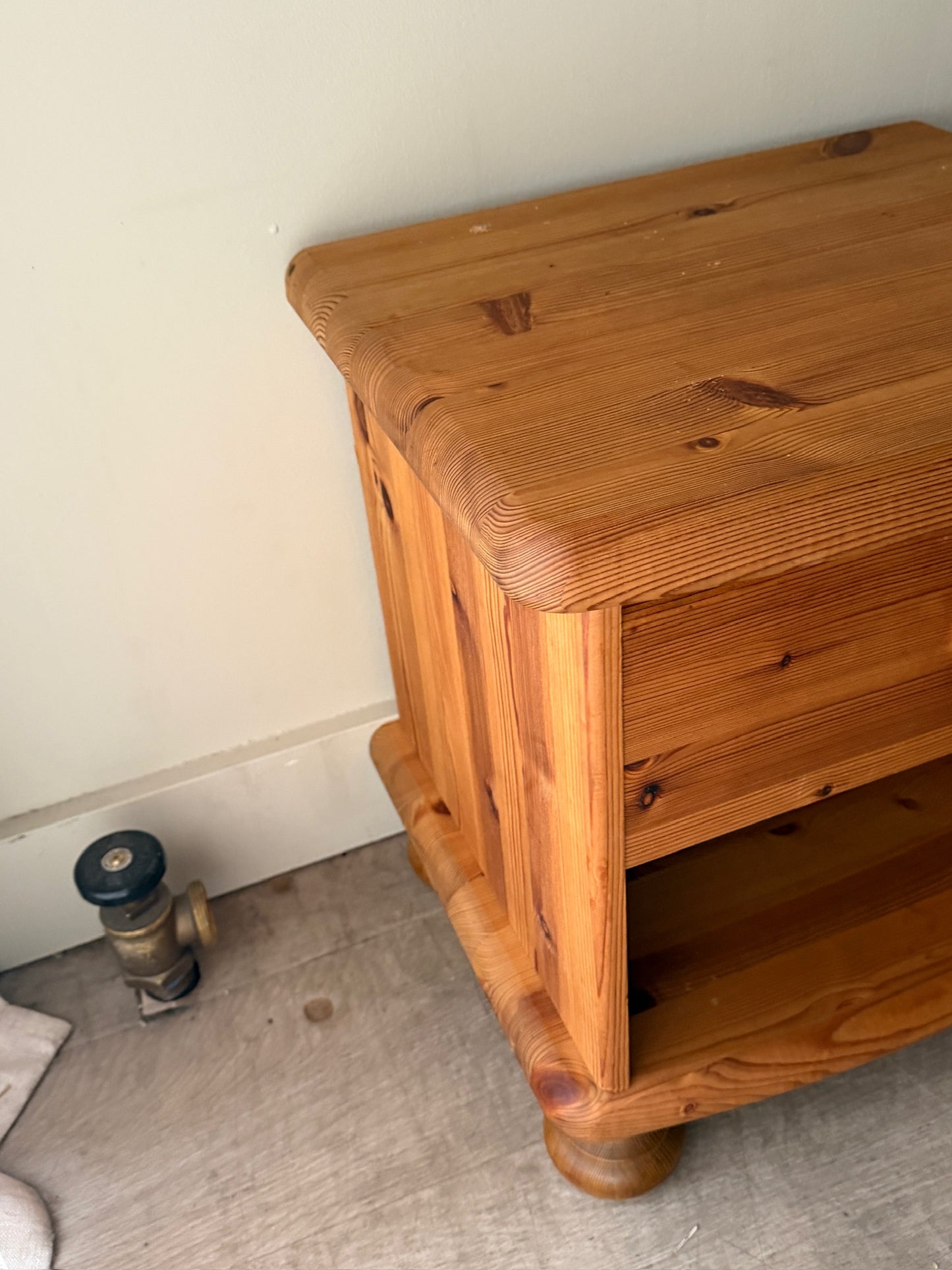 Pair of Scandinavian pine nightstands