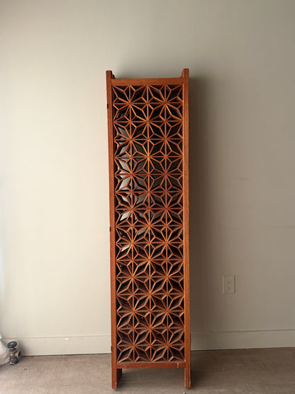 Teak geometric room divider