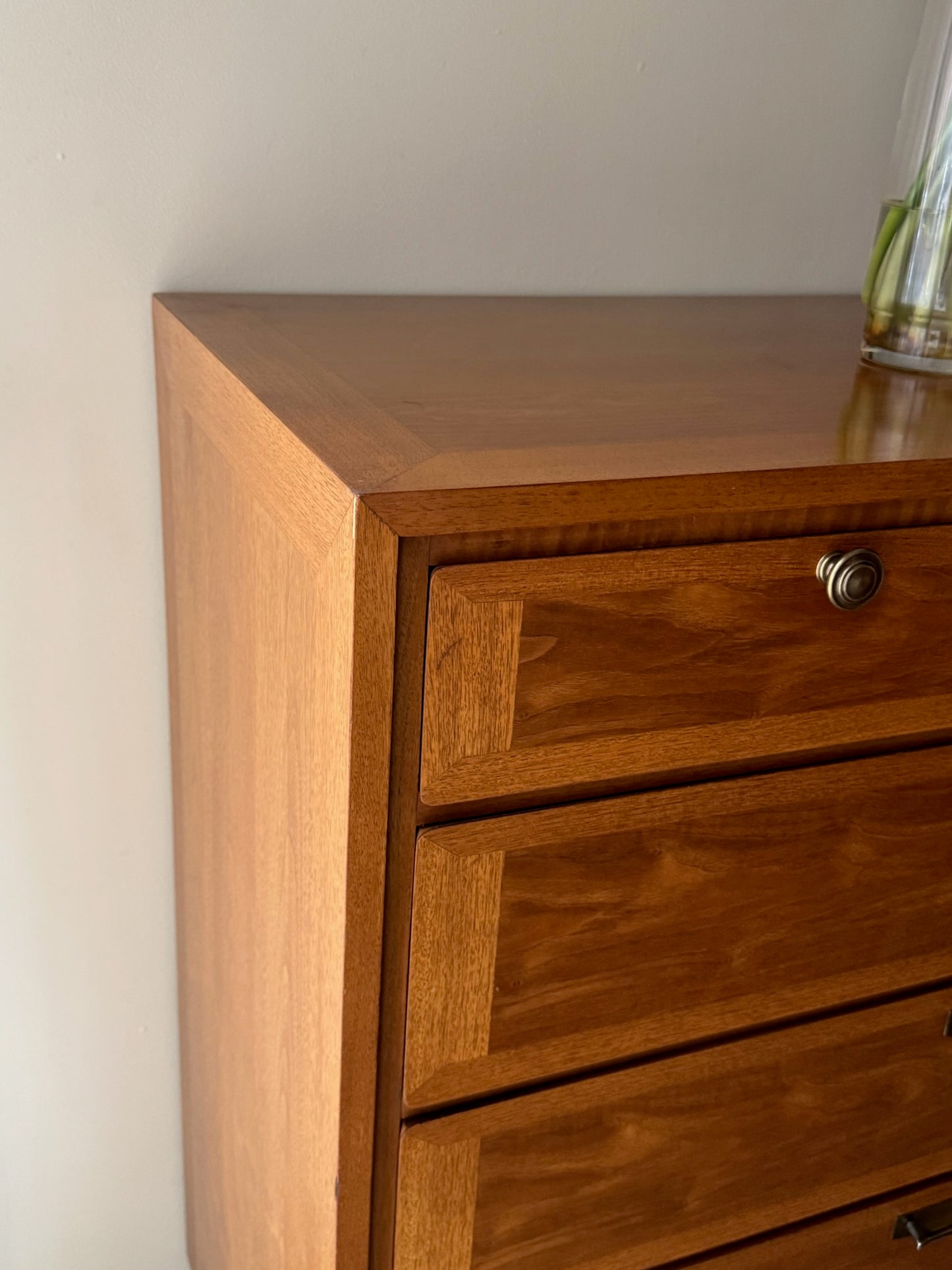Walnut tallboy dresser