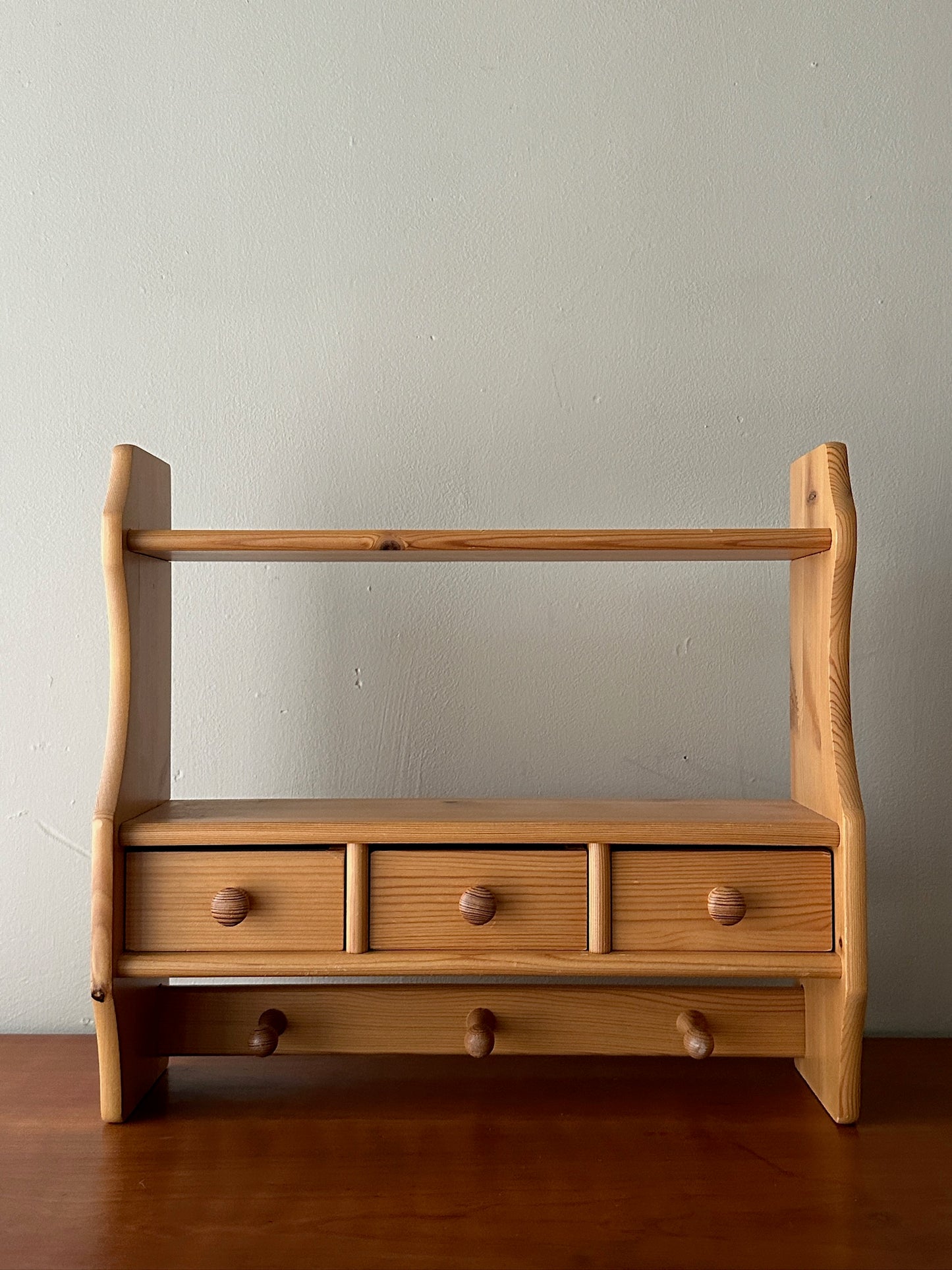 Swedish pine wall shelf