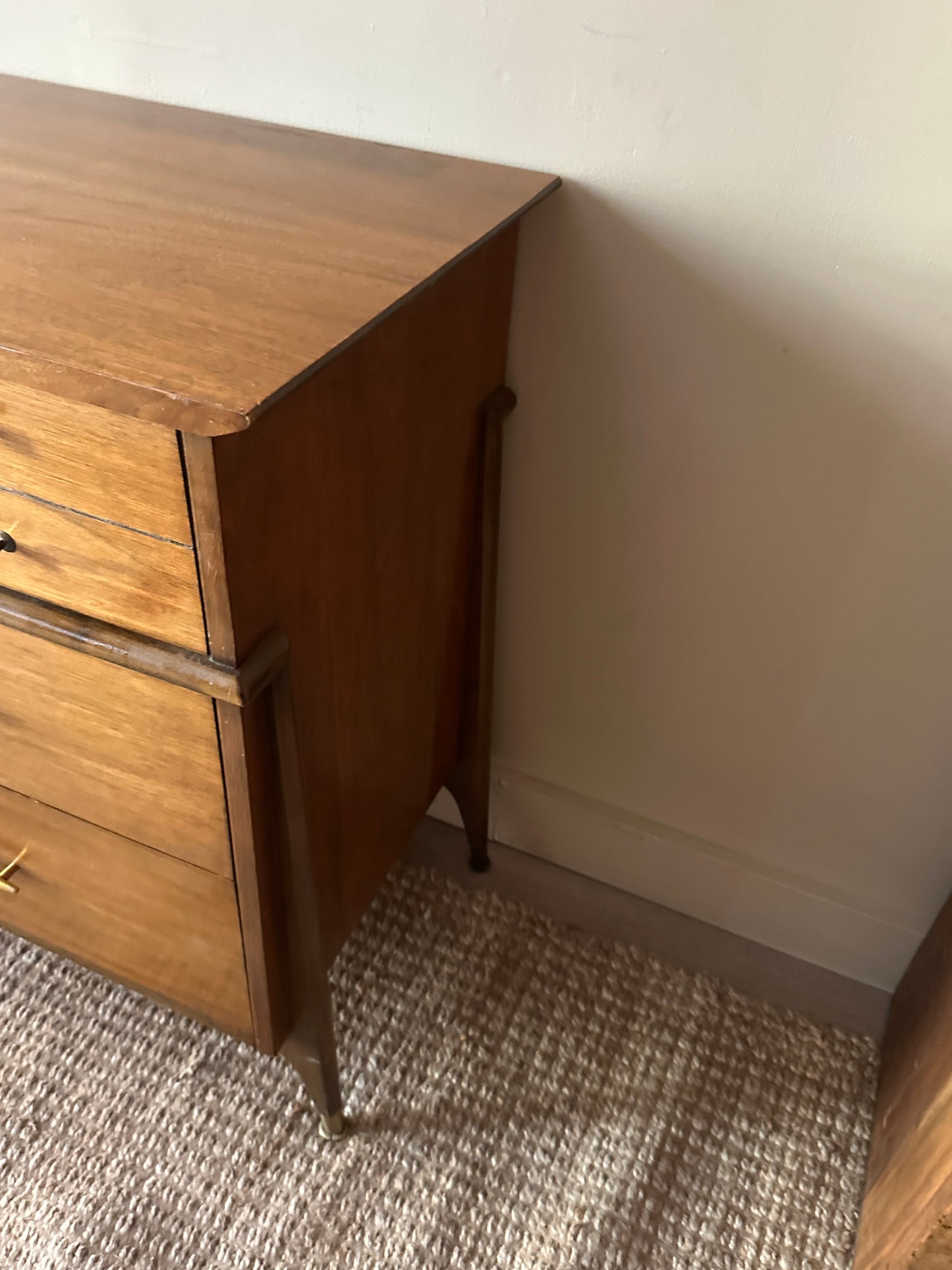 Walnut credenza with rattan door