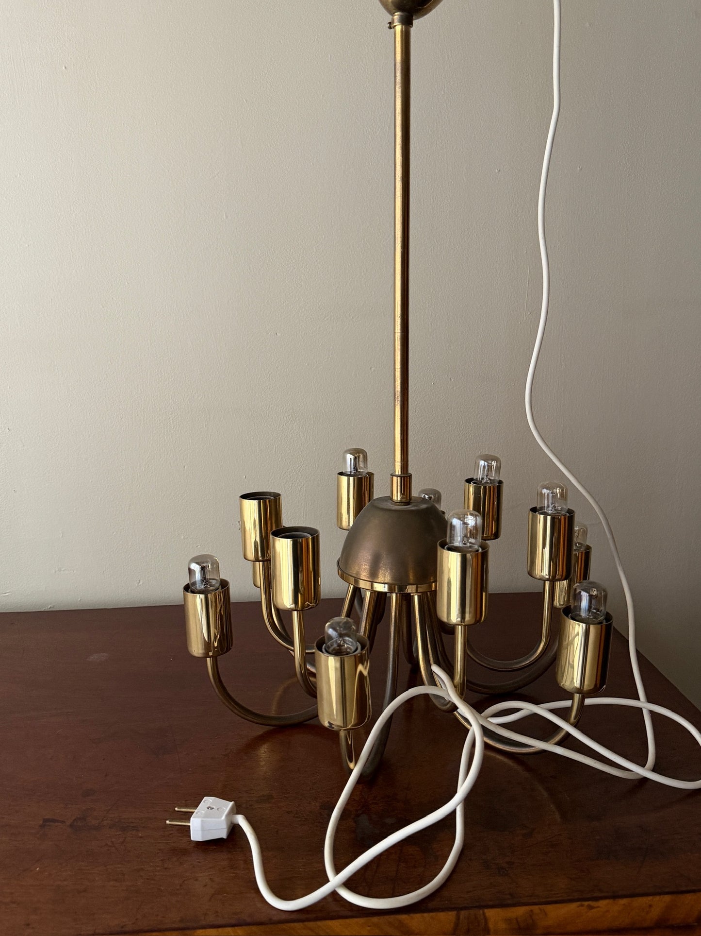 Hans Agne Jakobsson brass chandelier