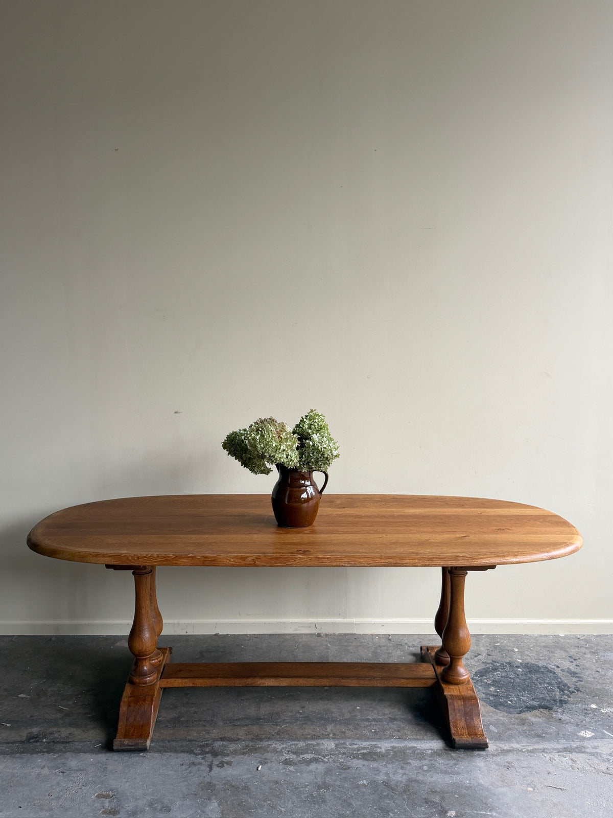 Oval oak dining table