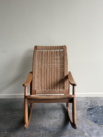 Maple twisted cord rocking chair