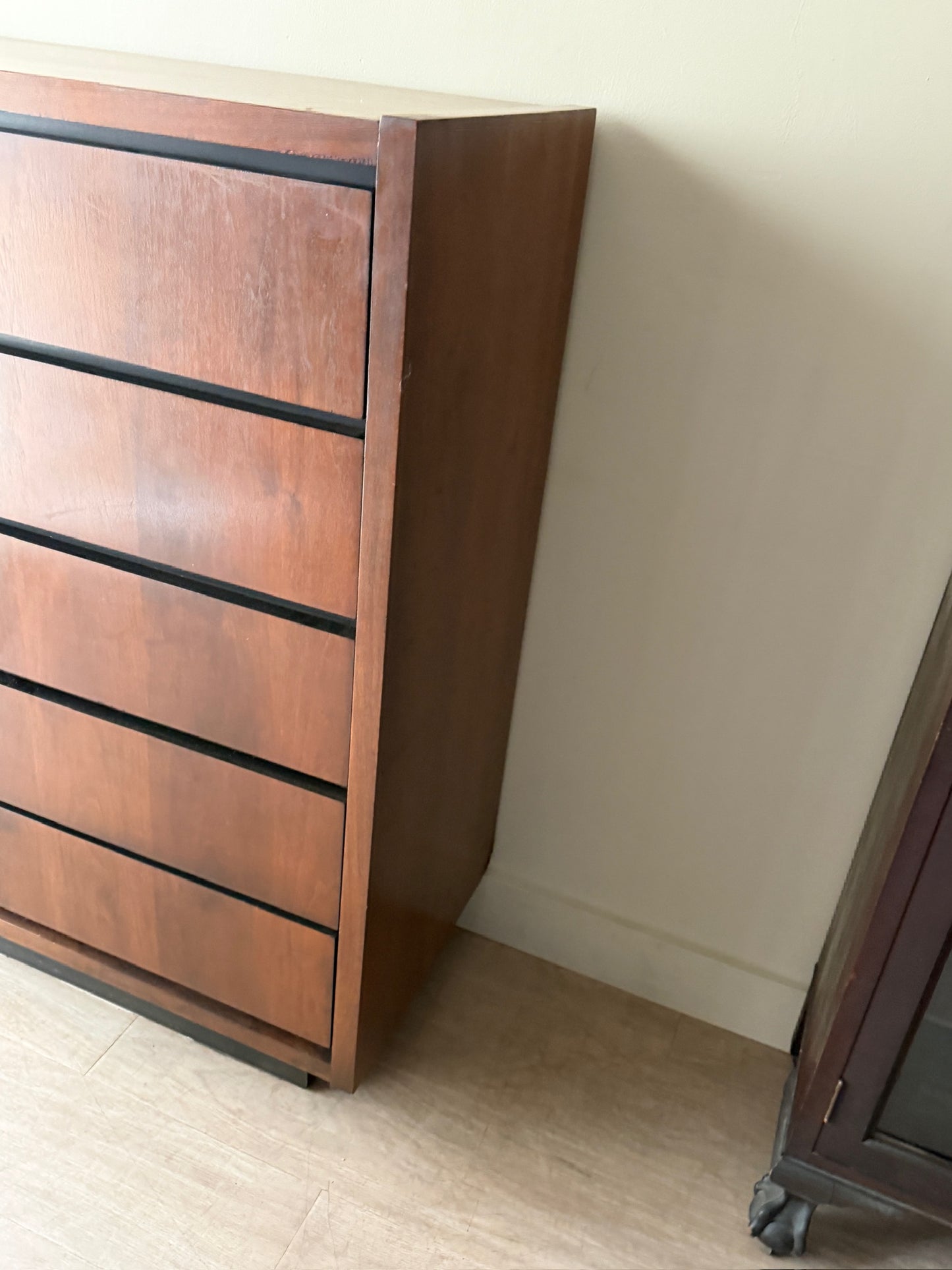 Lane walnut tallboy dresser