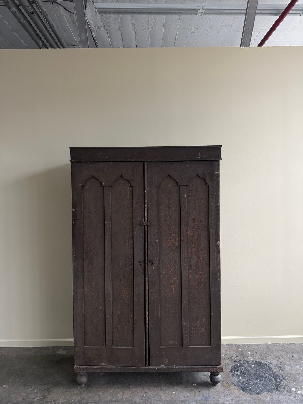 Victorian painted walnut armoire