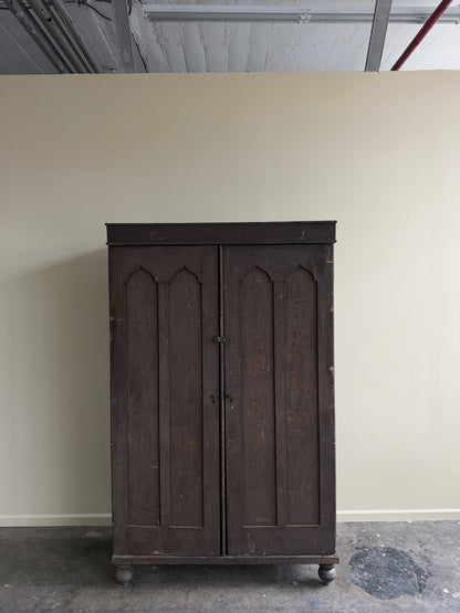 Victorian painted walnut armoire