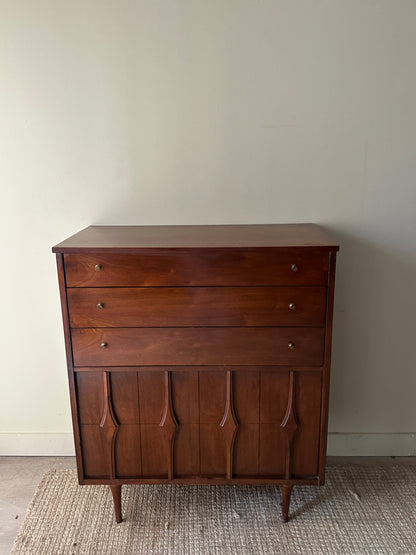 Walnut tallboy dresser