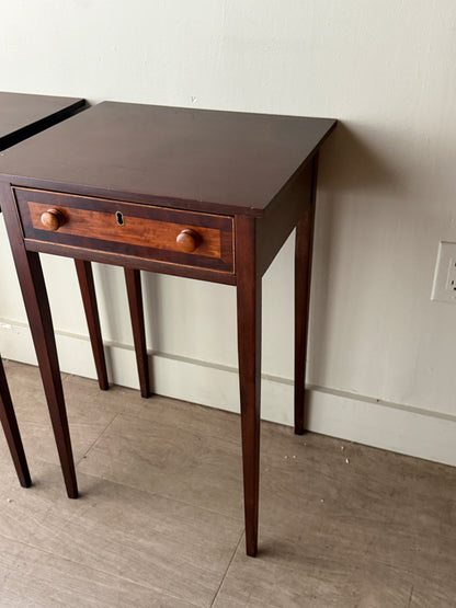 Mahogany and cherry side tables. Sold individually.