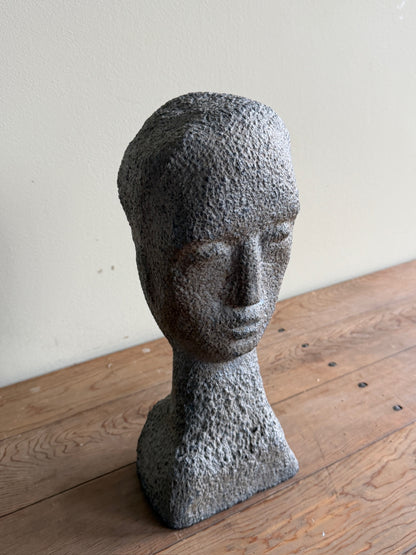 Carved stone double-sided bust