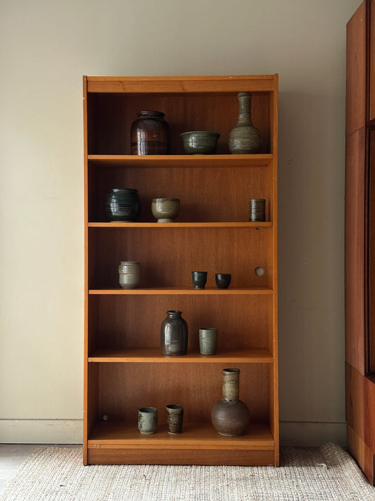 Teak bookshelf (outlet holes on right)