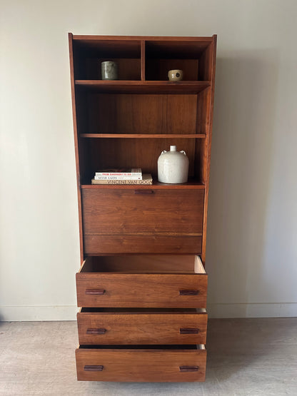 Walnut secretary shelf