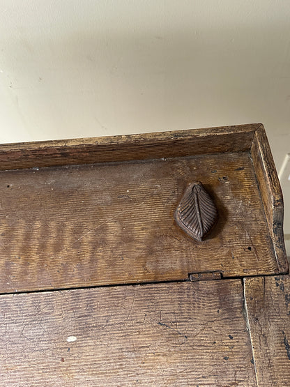 Grain painted school desk with inkwell