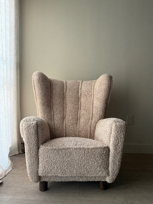 Danish boucle lounge chair