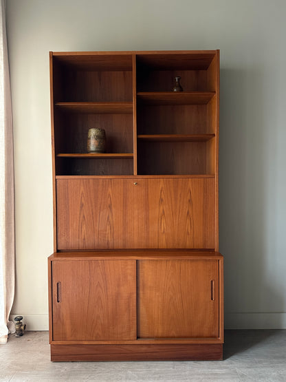 Two piece Danish teak hutch