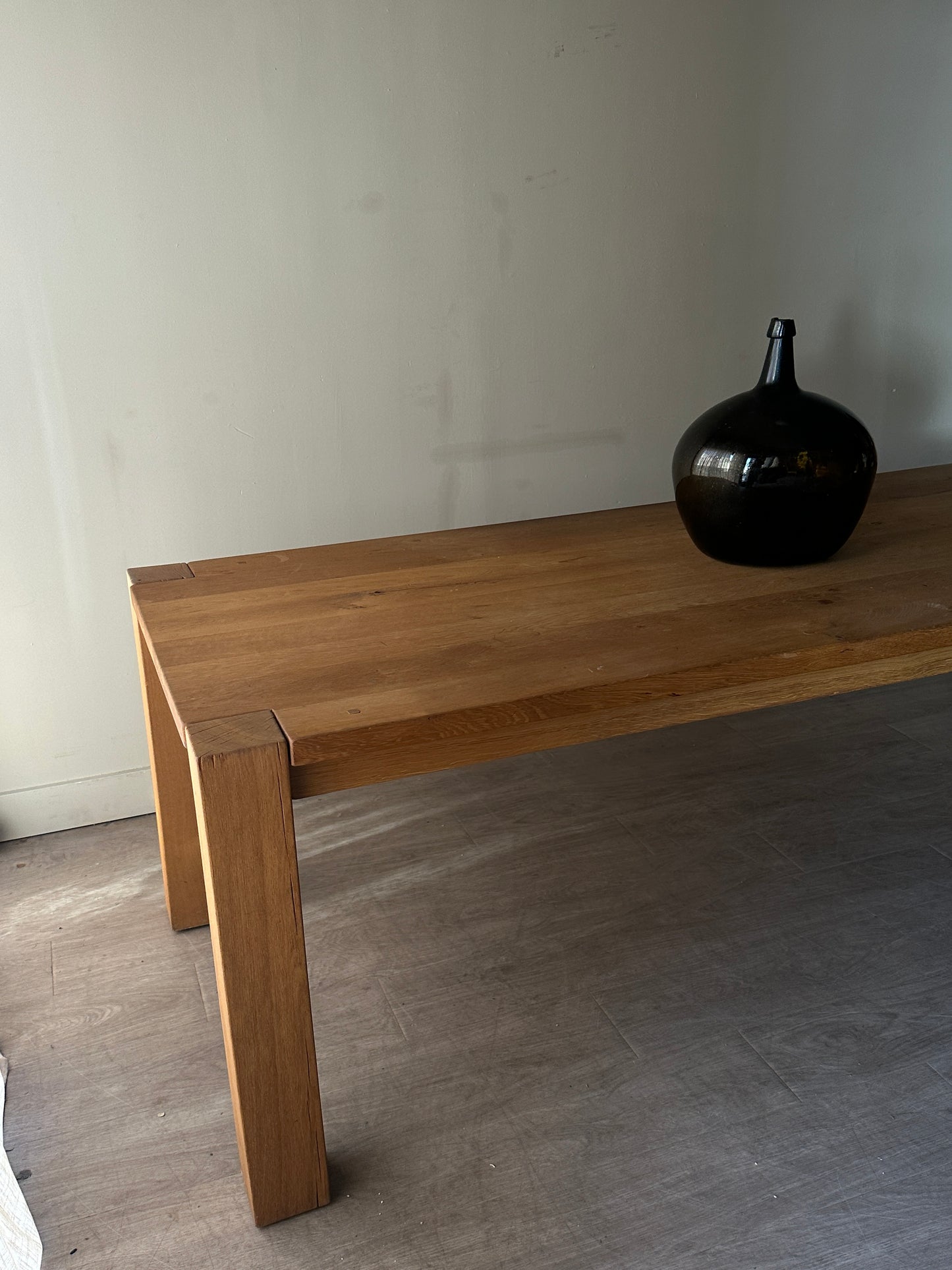 Solid scrubbed pine dining table