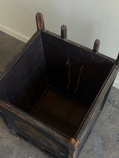 Painted floral storage bin