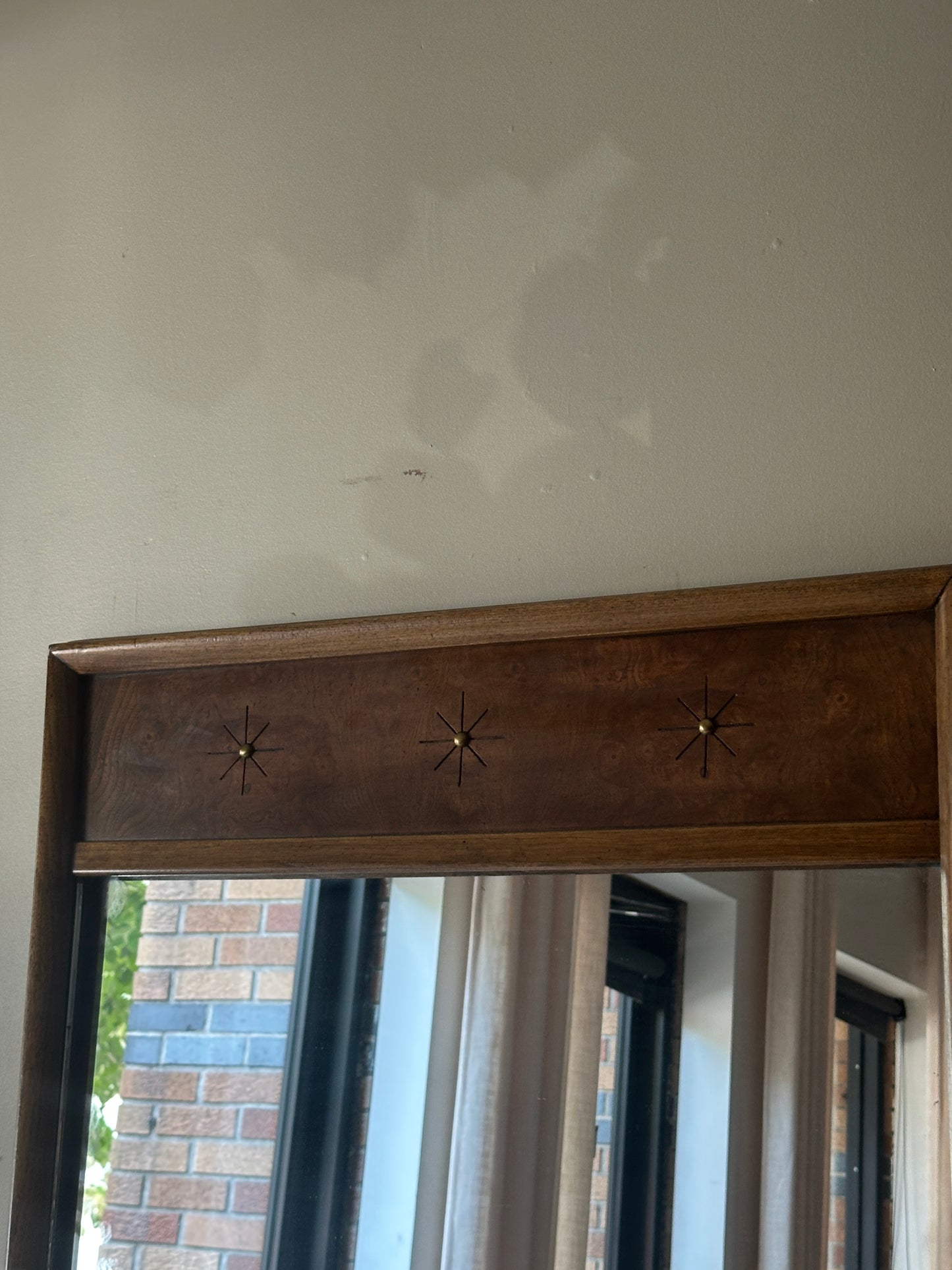 Walnut mirror with stars