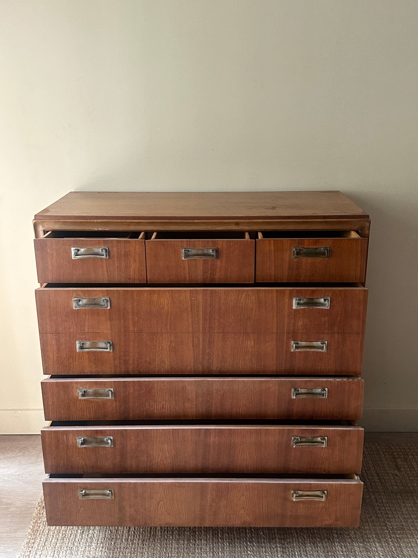 Walnut 8 drawer tallboy