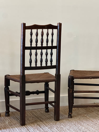 5 rush dining chairs. Sold individually.