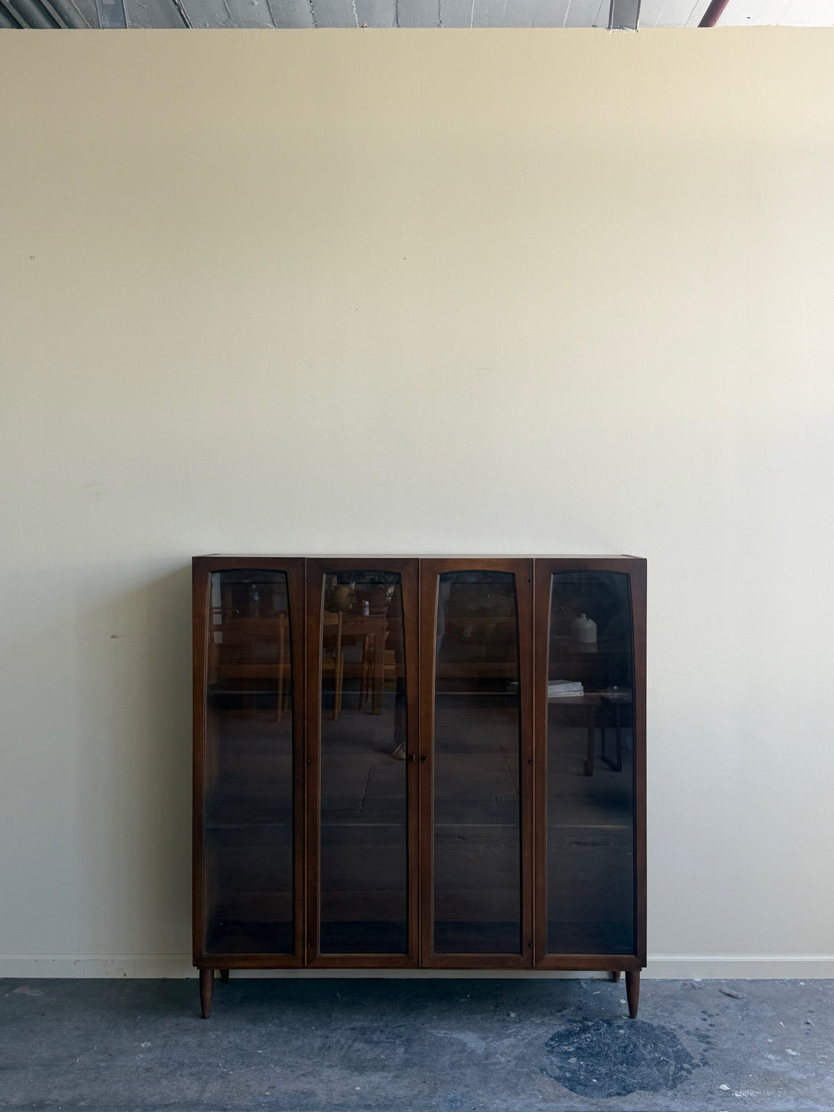 Broyhill walnut display cabinet
