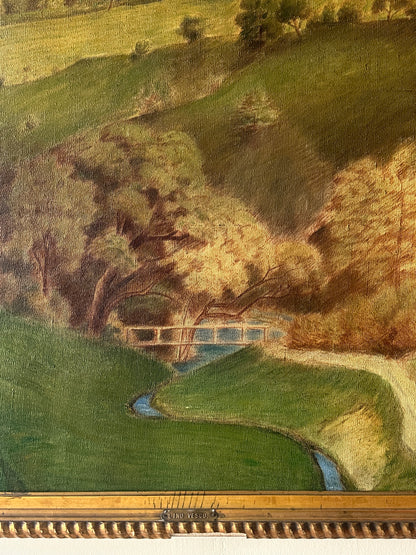 Large Landscape Painting by Lino Vesco c. 1906