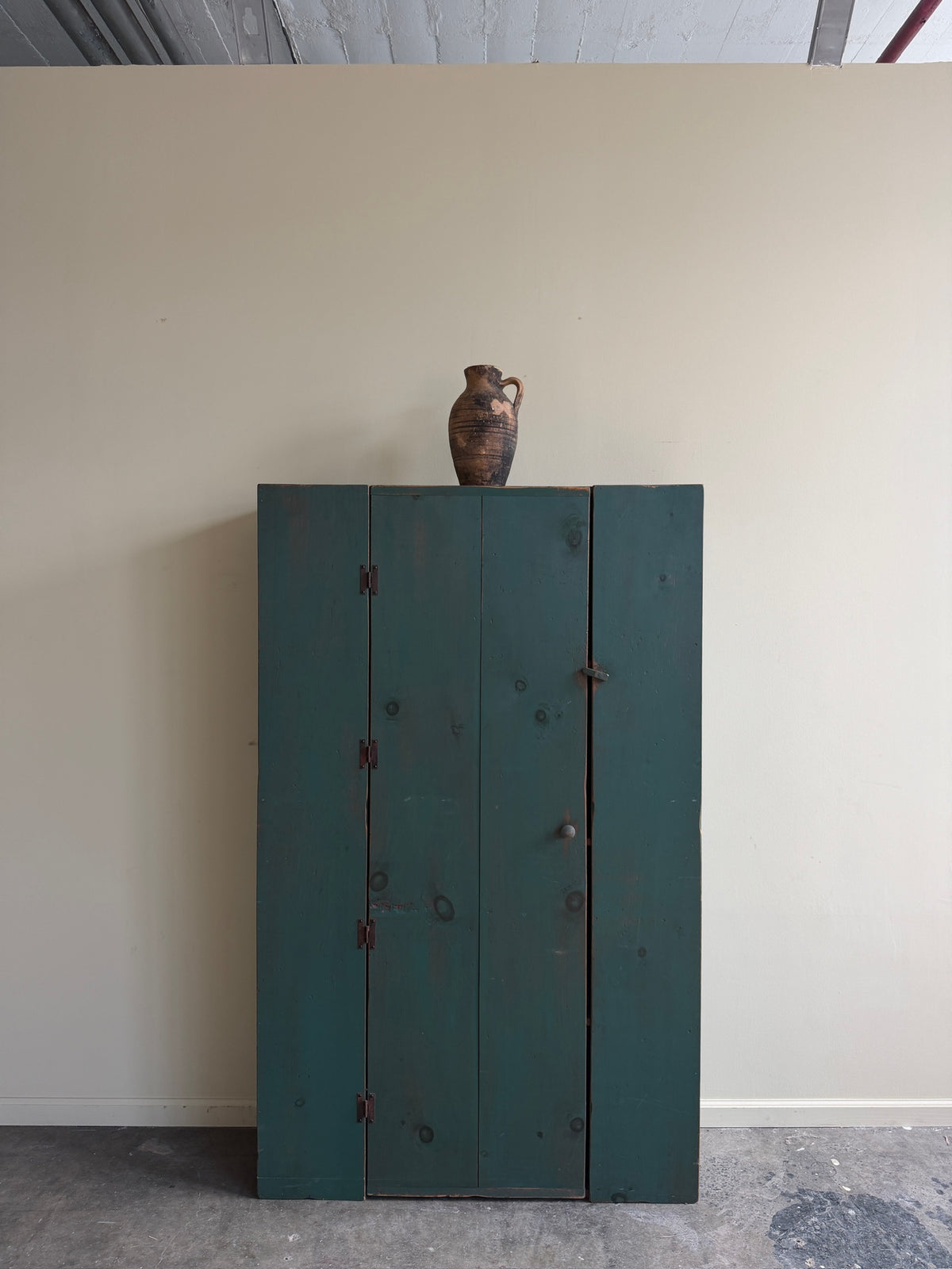 Teal painted pine cupboard