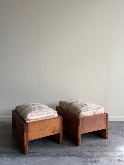 Brutalist pine stools. Sold individually.