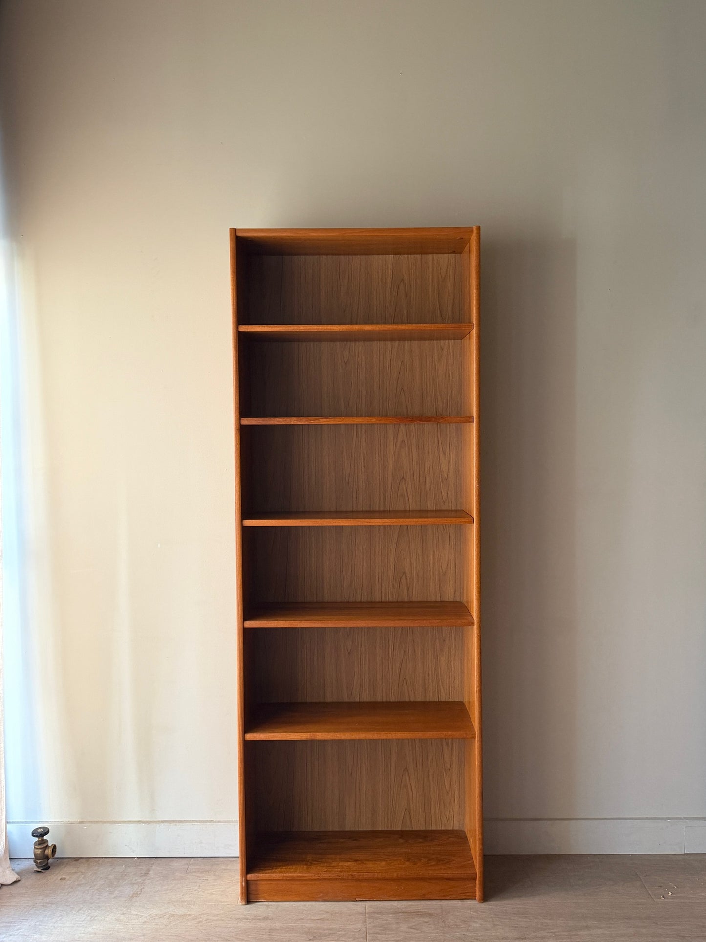 Tall Danish teak bookcase
