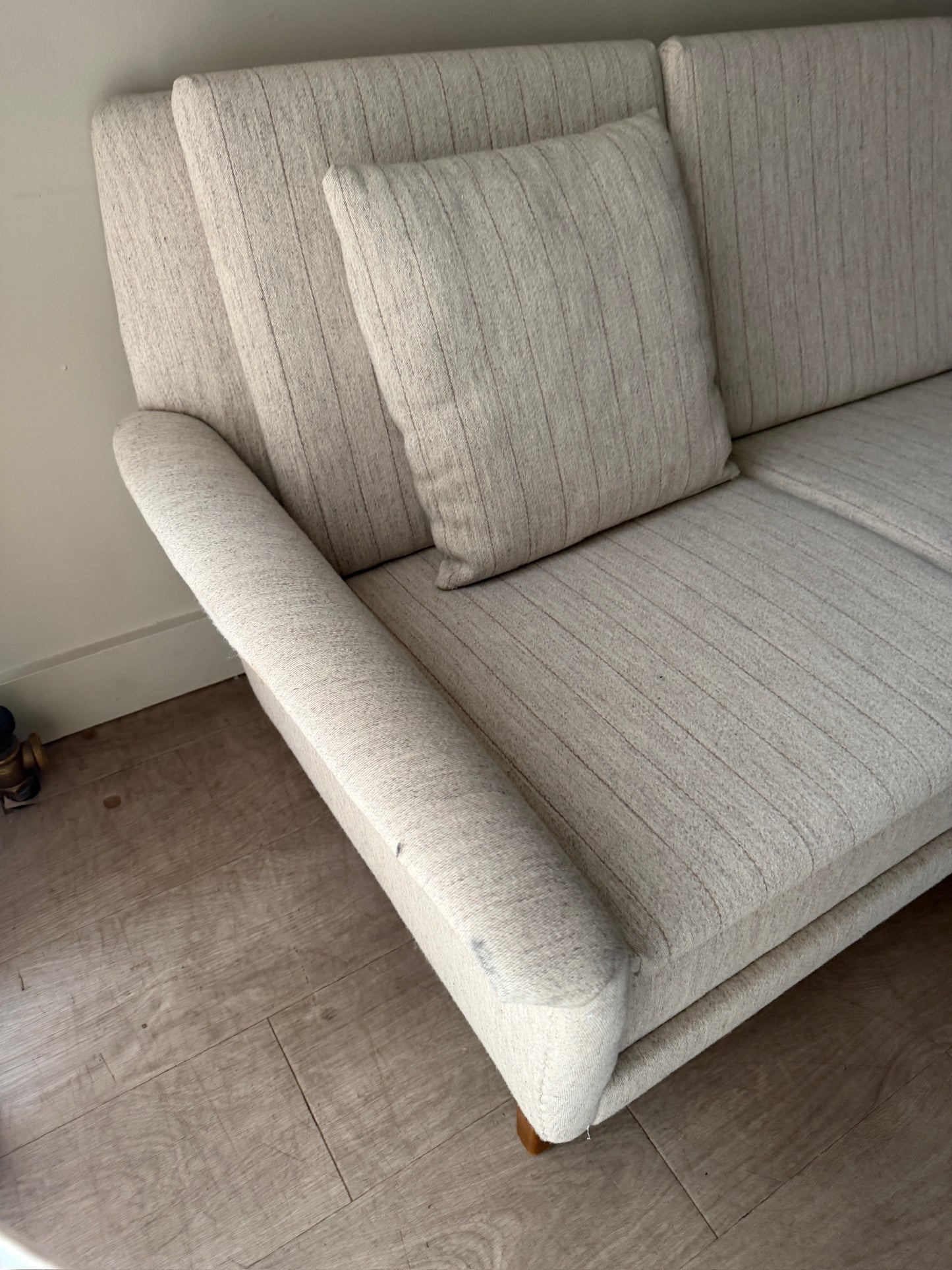 Swedish oatmeal striped sofa