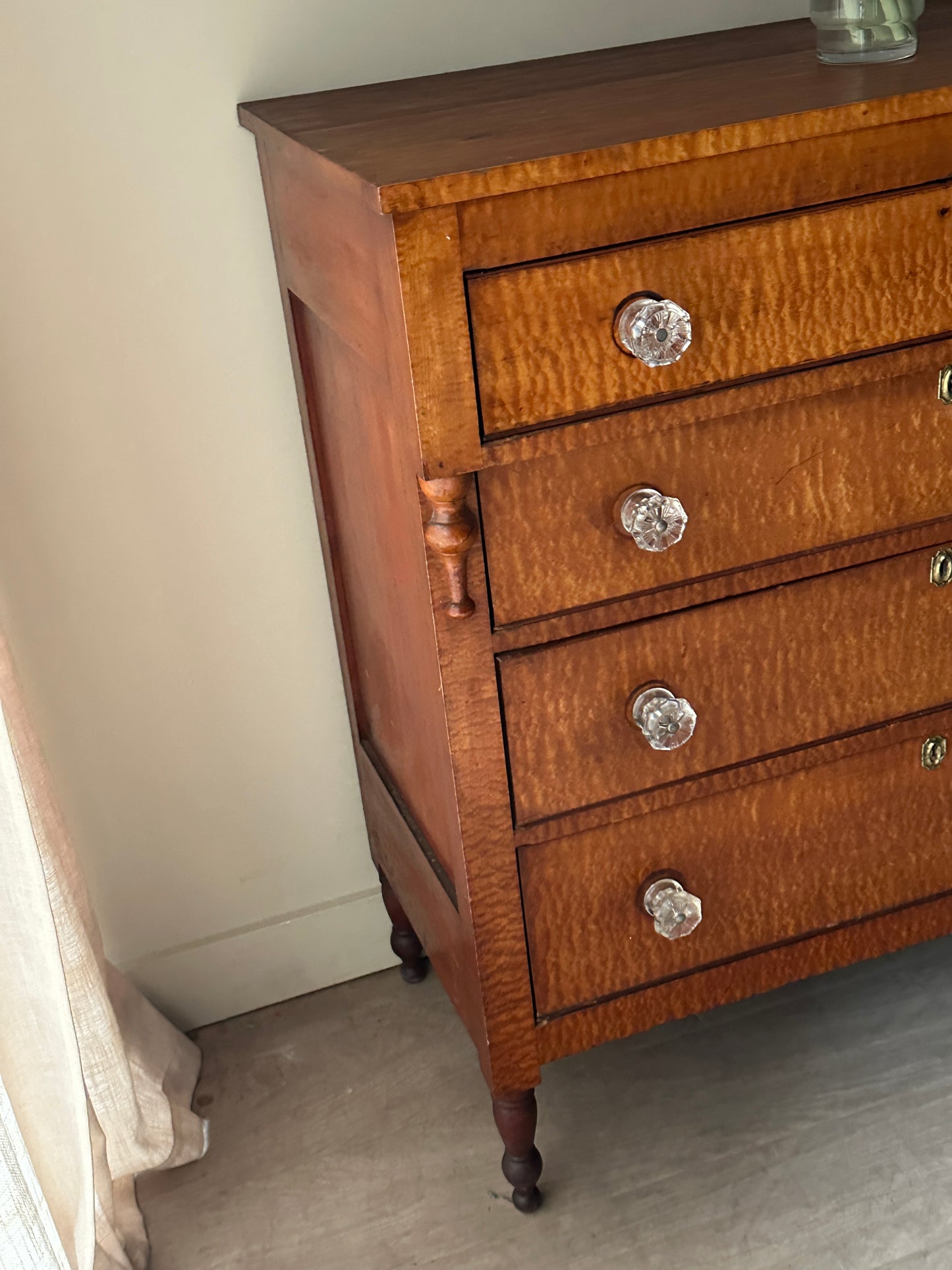 Birds Eye maple and cherry Sheraton dresser