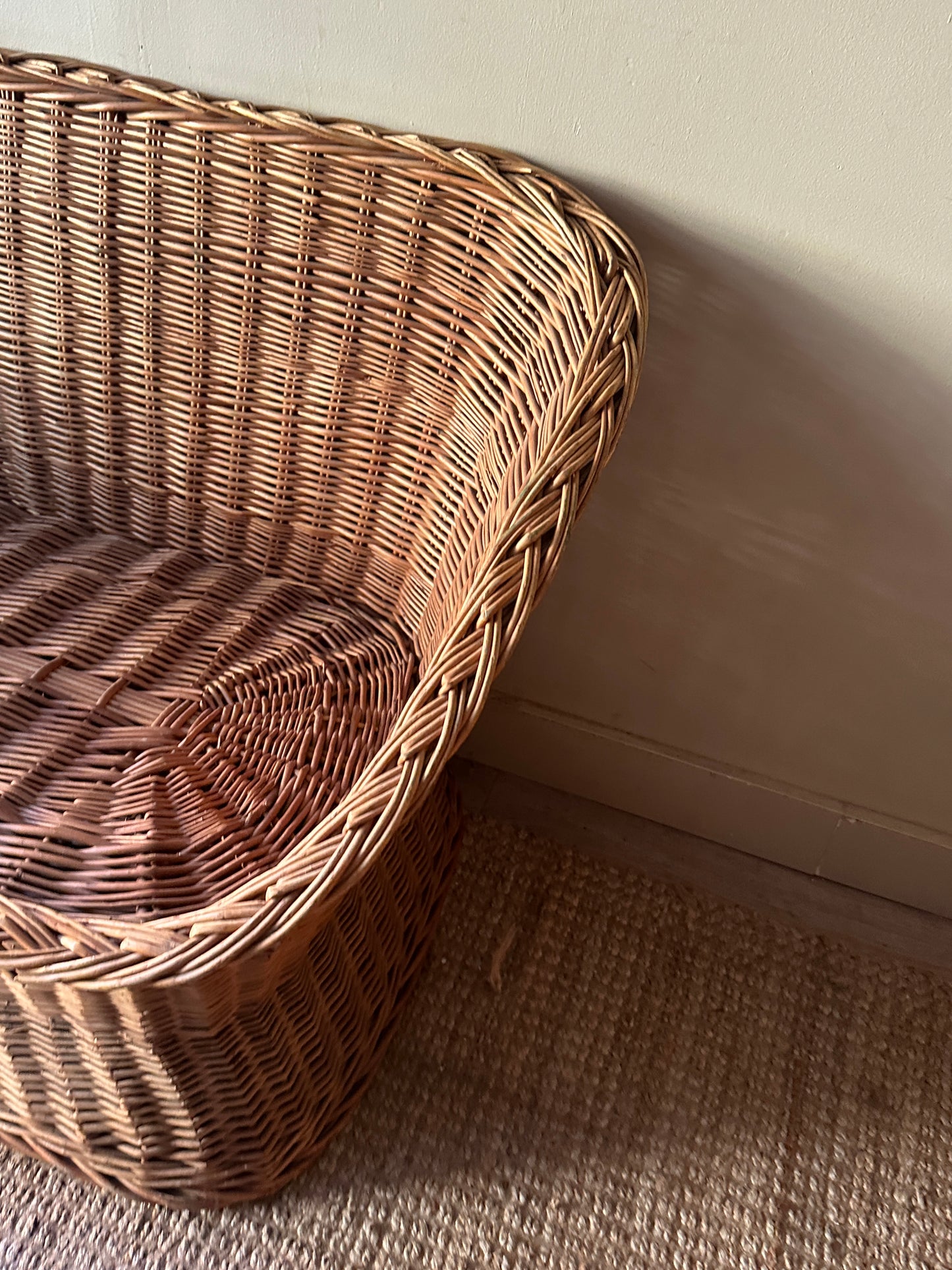 Wicker two seater lounge chair