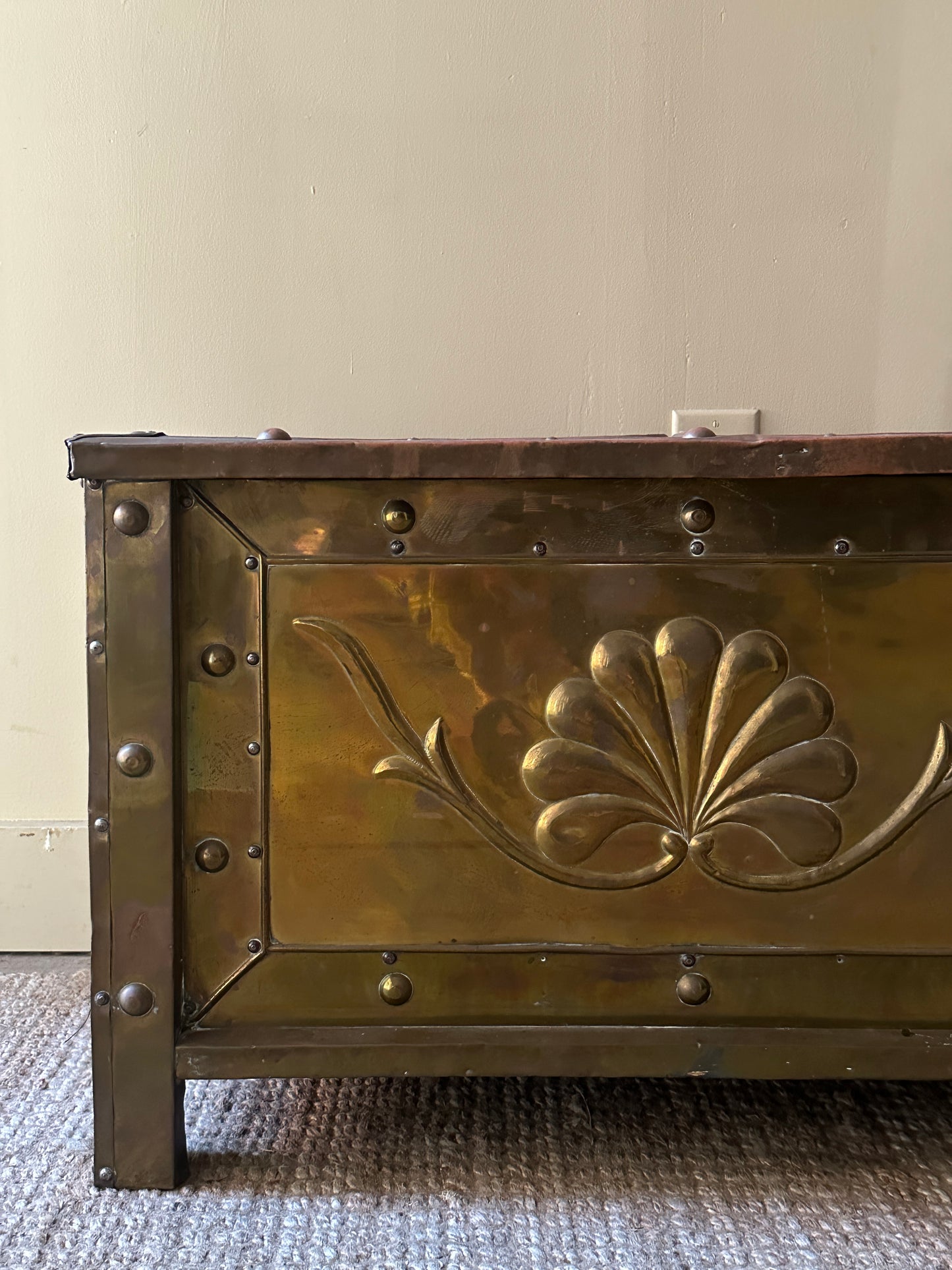 Brass hearth chest