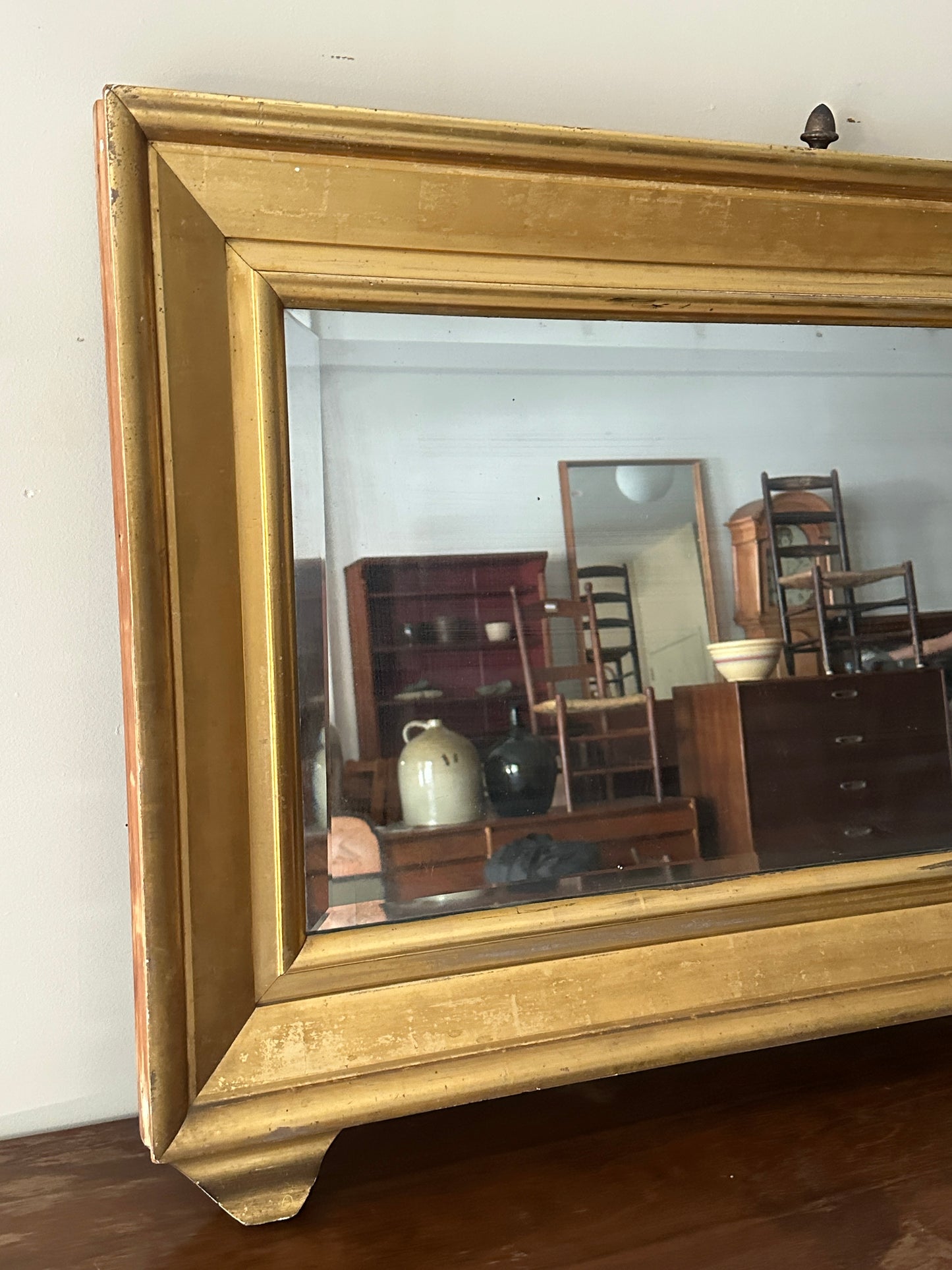 Gilt wood mantel mirror